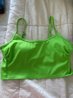 wild fable Neon Green Ribbed Bikini Top